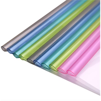 得力(deli) 5850 文件夾 A4彩色透明抽桿夾 水滴形拉桿文件夾資料夾 5色